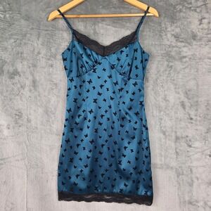 Womens‎ Slip Dress 2 Butterfly Velvet Burnout Babydoll Y2K Fairy Grunge Coquette